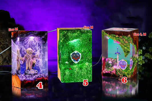 Game-inspired themes epoxy resin lamps