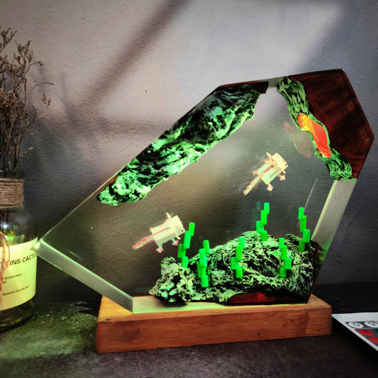 Axolotl Pixel Art Aquarium Night Light