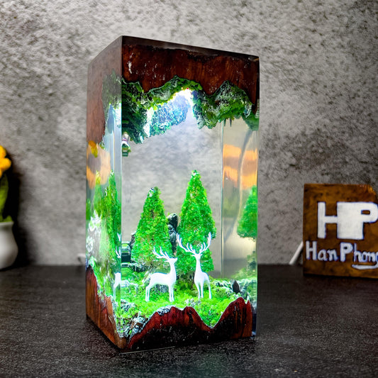 Deer in forest Terrarium Night Light