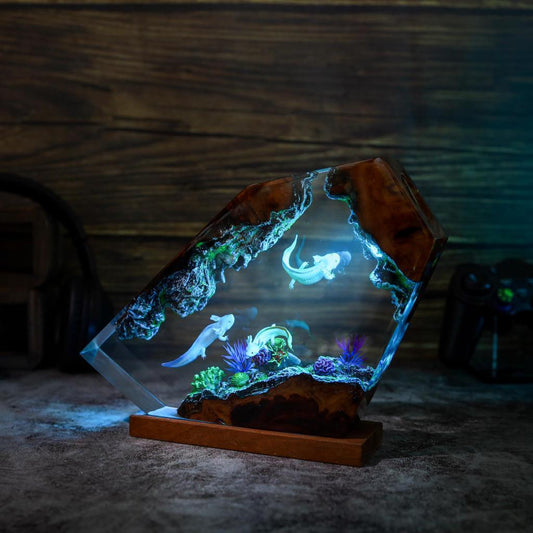 Axolotl Aquarium Resin Lamp
