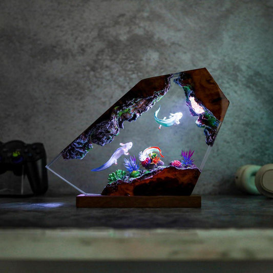 Axolotl Aquarium Resin Lamp