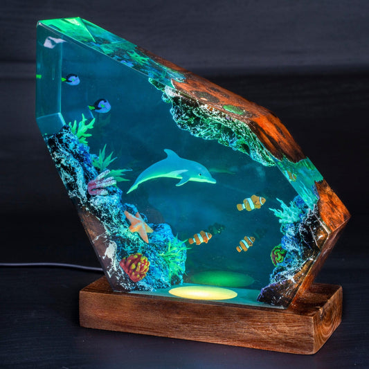 Dolphin Blue-tang Ocean Night Lamp