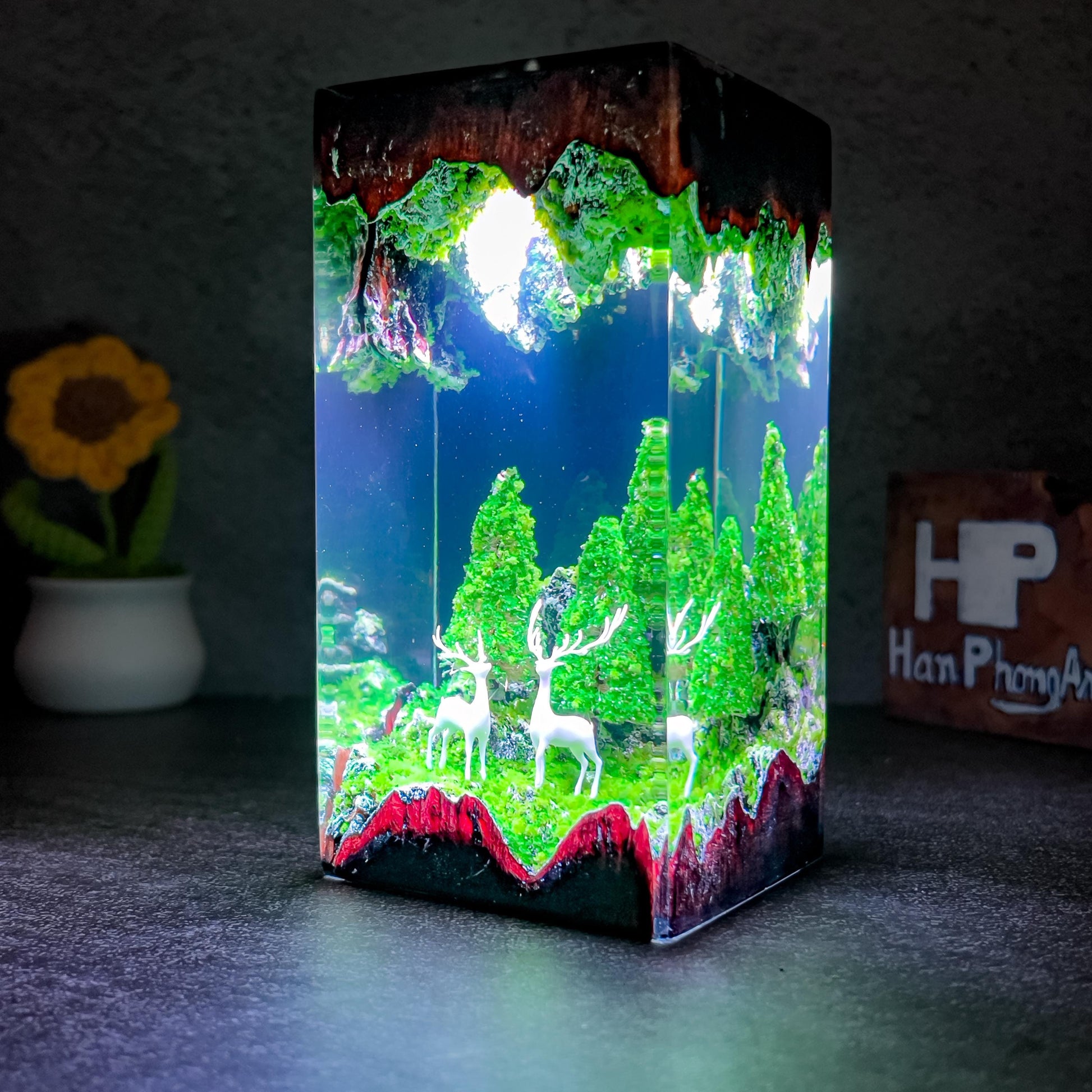Forest Deer Night Light with LED Glow