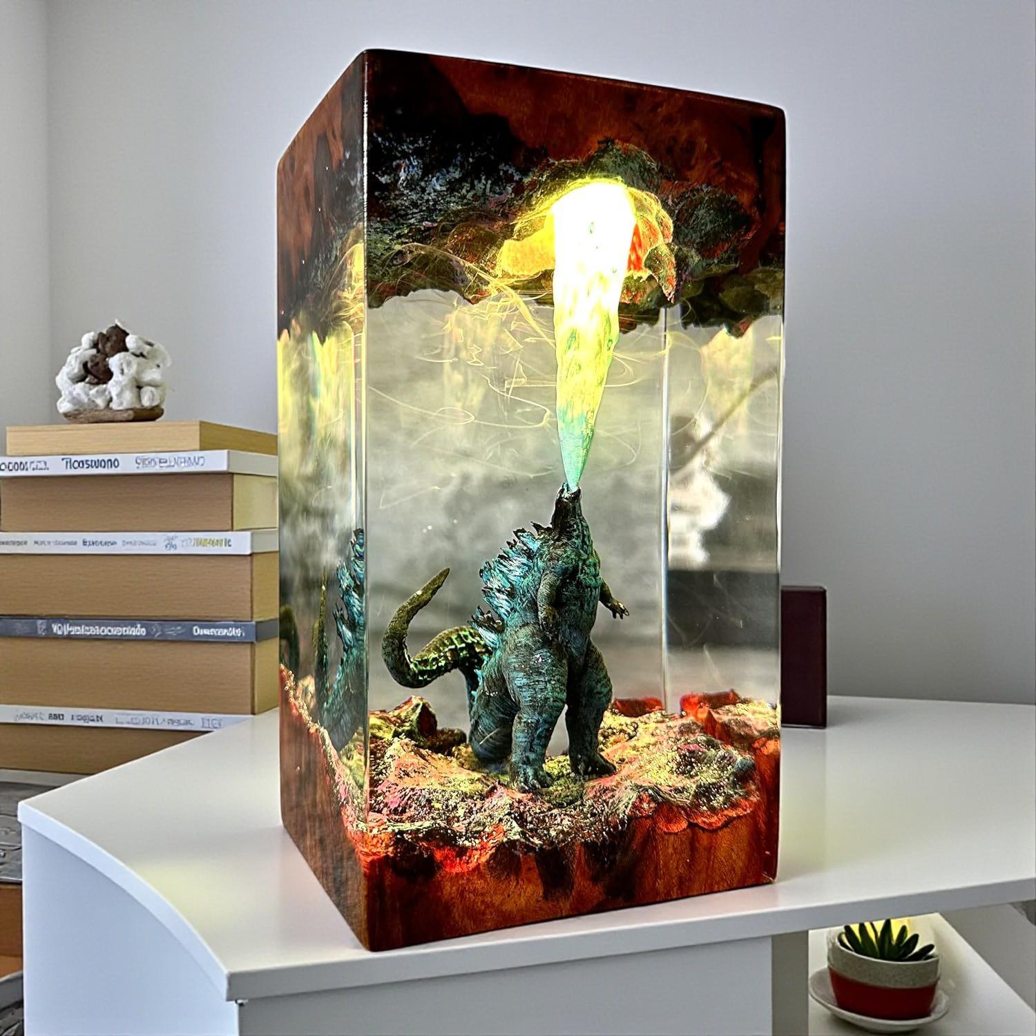 Godzilla Atomic Breath Diorama Resin Lamp