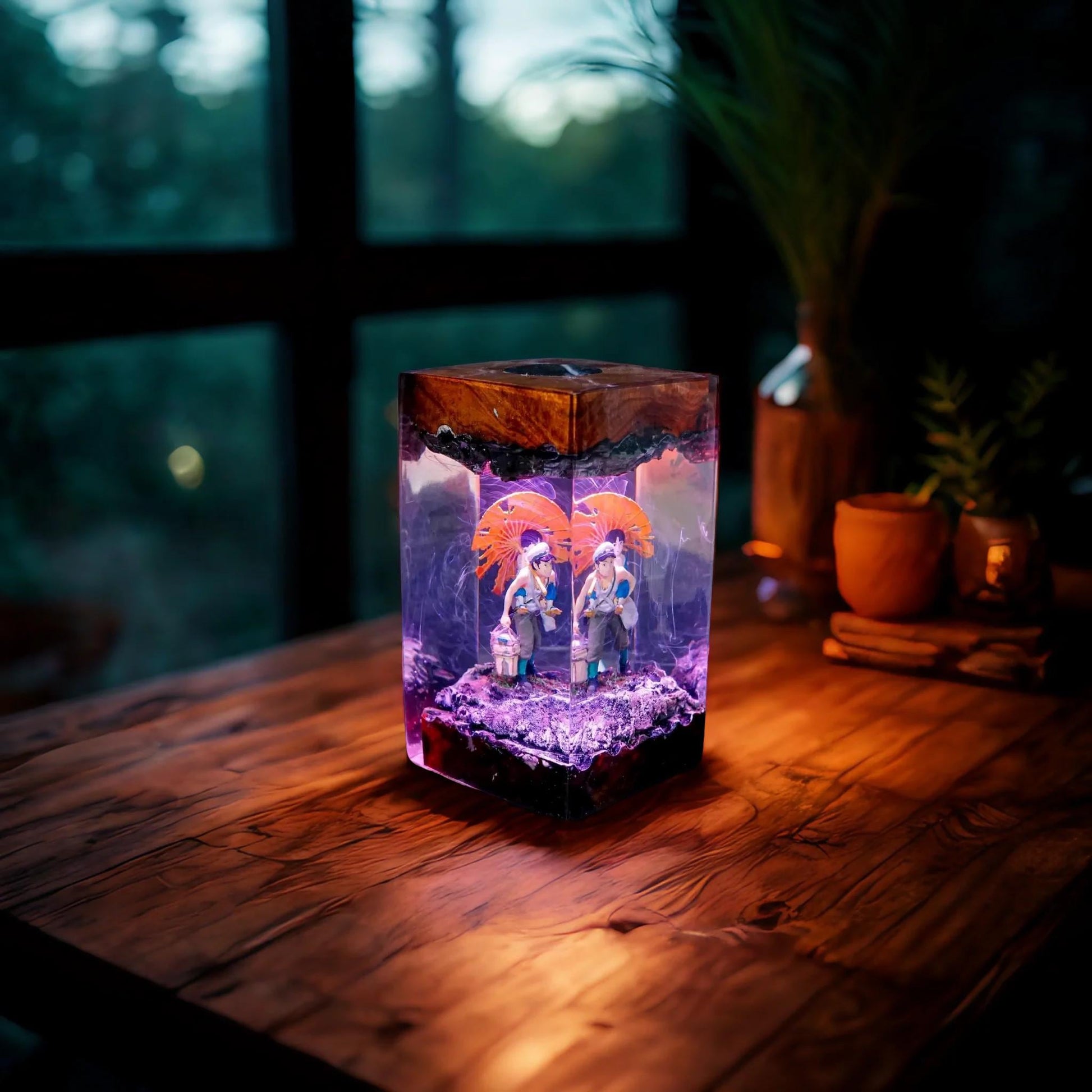 Handmade Resin Epoxy Diorama Lamp