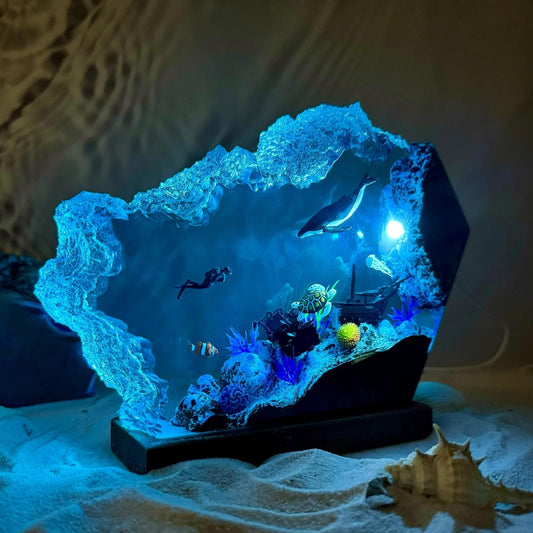 Humpback Whale And Turtle Night Lamp