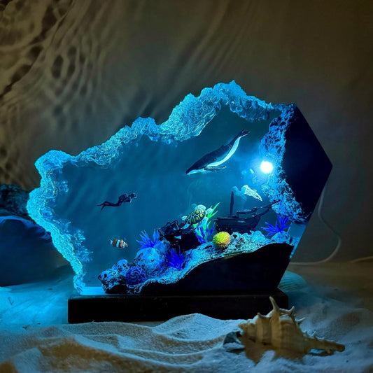 Humpback Whale And Turtle Night Lamp