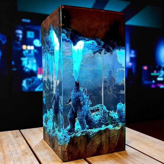 Godzilla Atomic Breath Diorama Resin Lamp