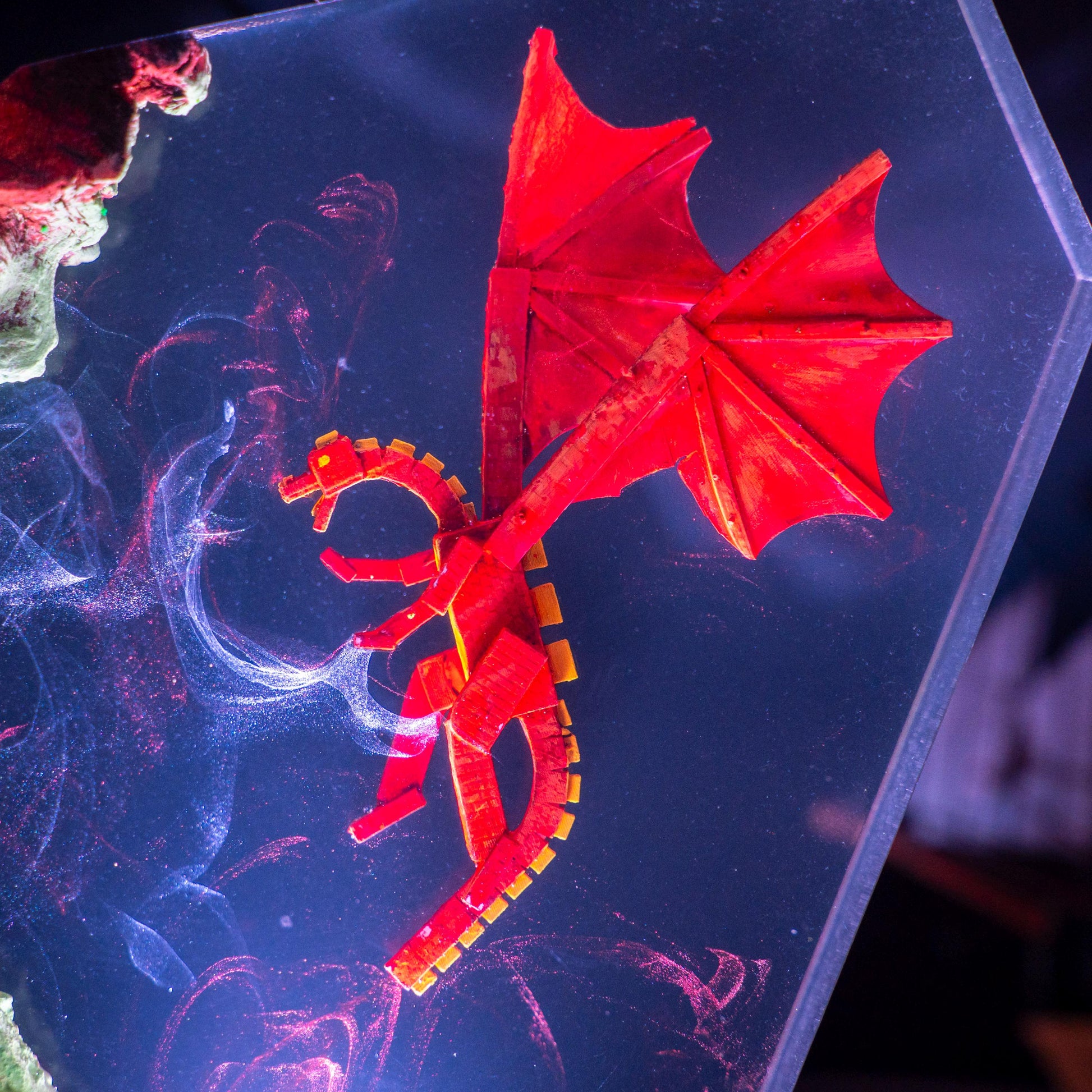 Ender Dragon Minecraft Epoxy Resin Lamp 