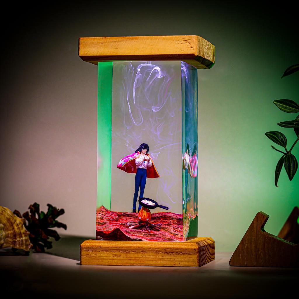 Anime Girl Cooking Scene Night Light