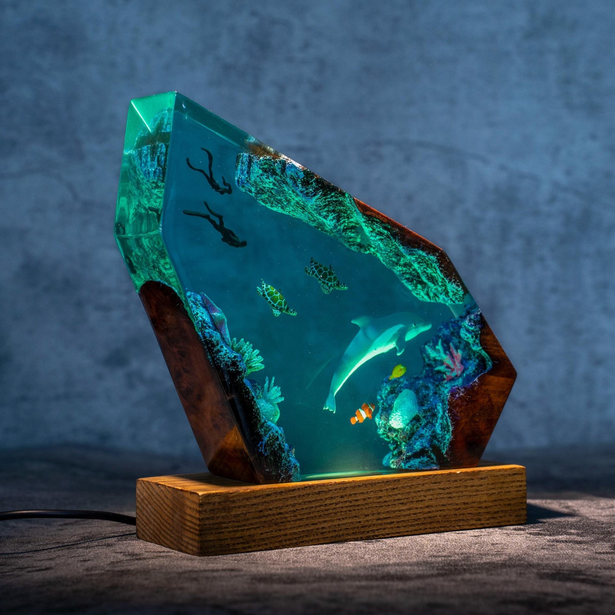 Dolphin Blue-tang Ocean Night Lamp