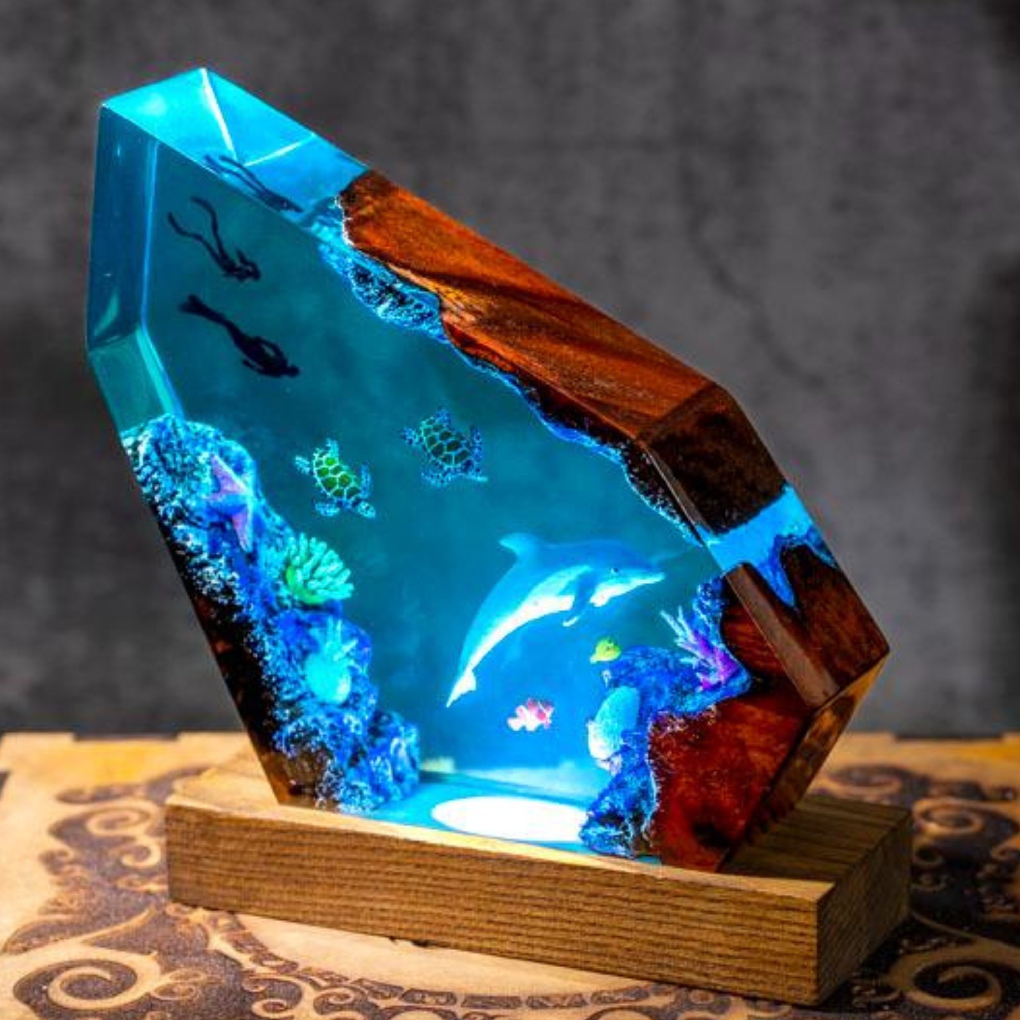 Dolphin Blue-tang Ocean Night Lamp