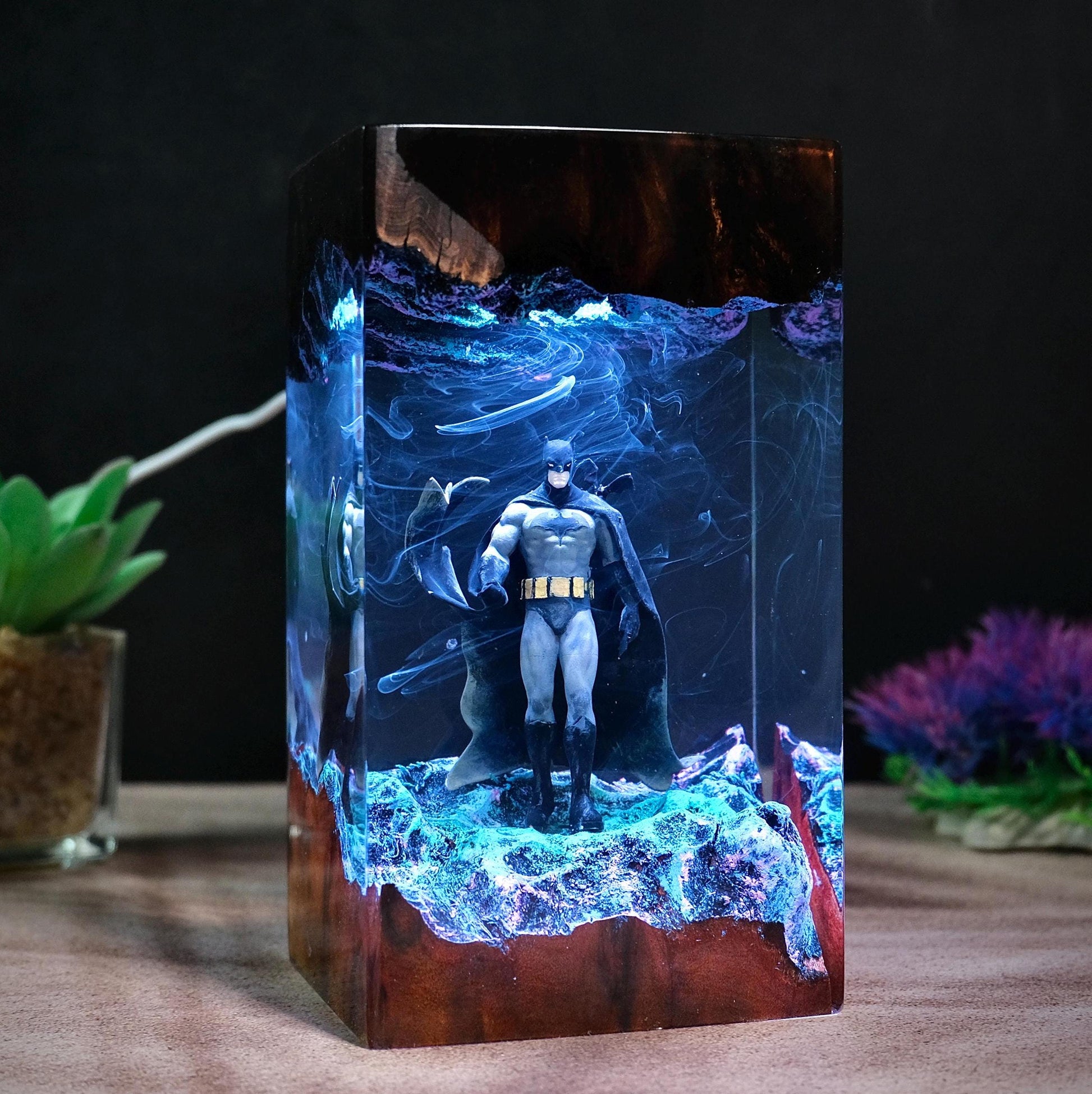 Fantasy Hero and Ice Queen Resin Lamp