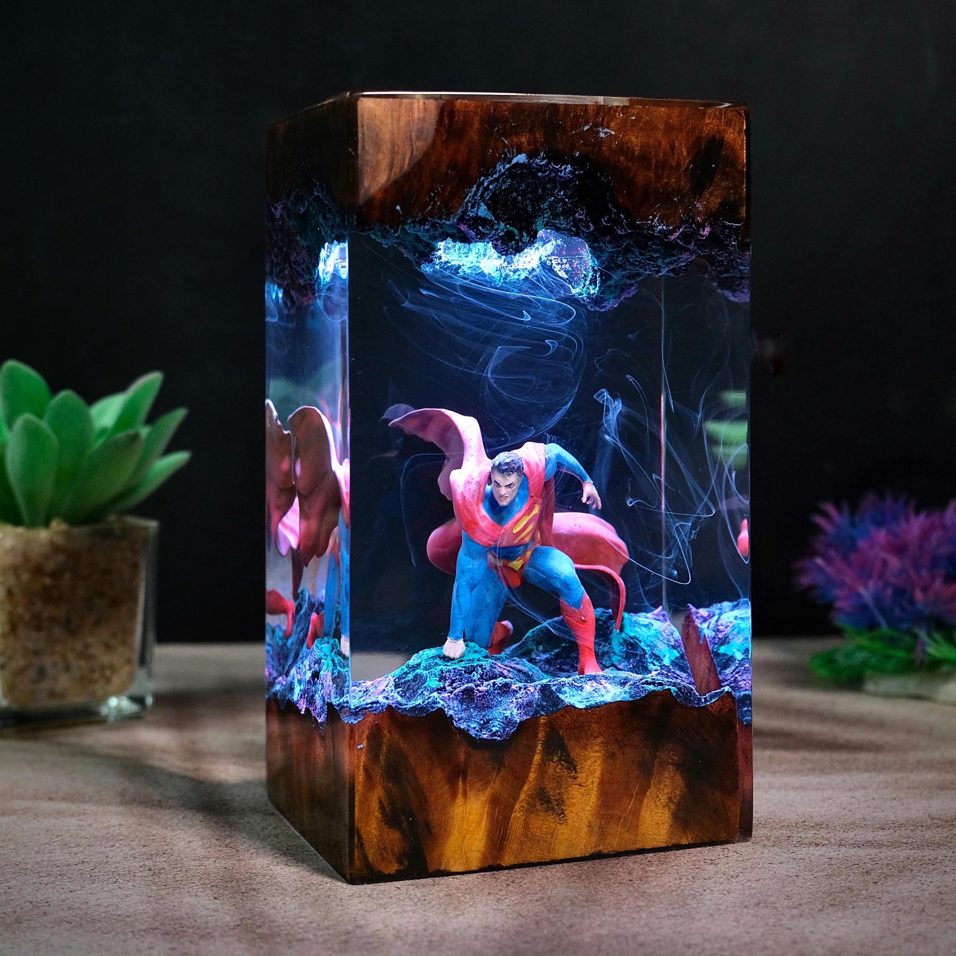Fantasy Hero and Ice Queen Resin Lamp