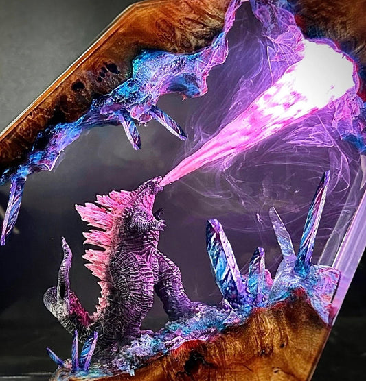 Godzilla Diorama Atomic Beam Night Light  