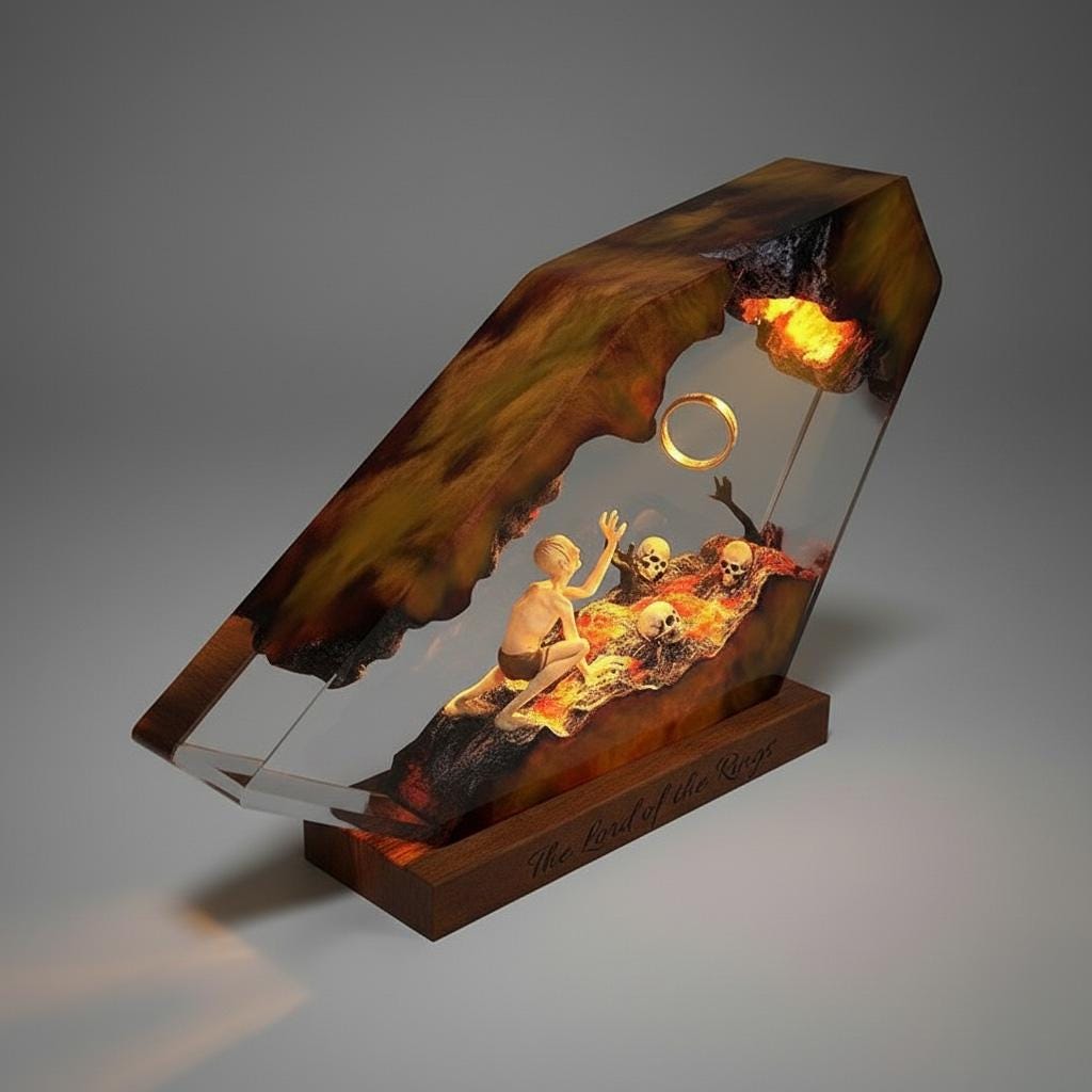 Gollum Lord of The Rings Resin Lamp