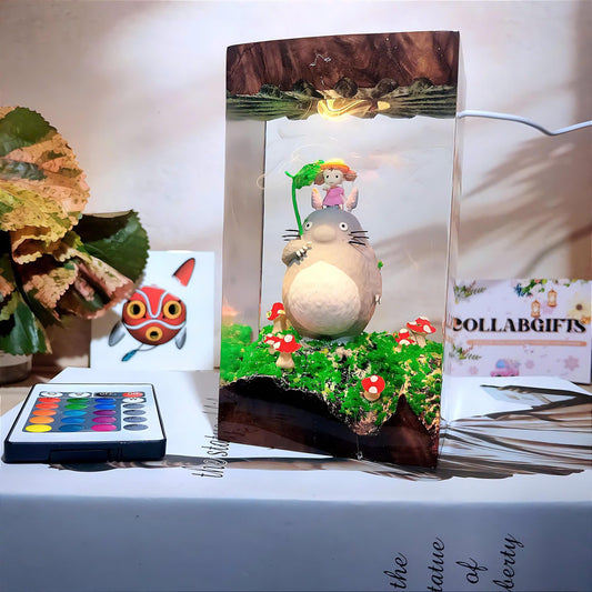 Handmade Totoro Resin Epoxy Night Lamp