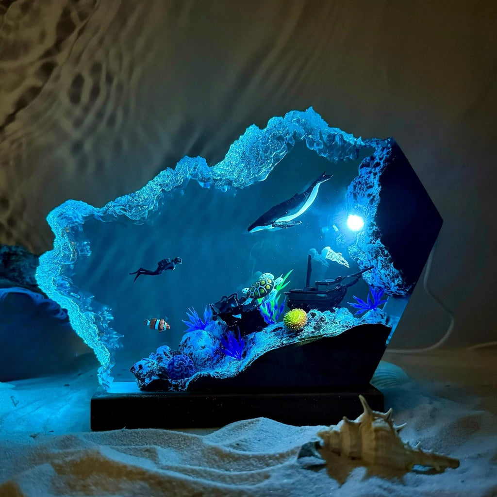 Humpback Whale And Turtle Night Lamp