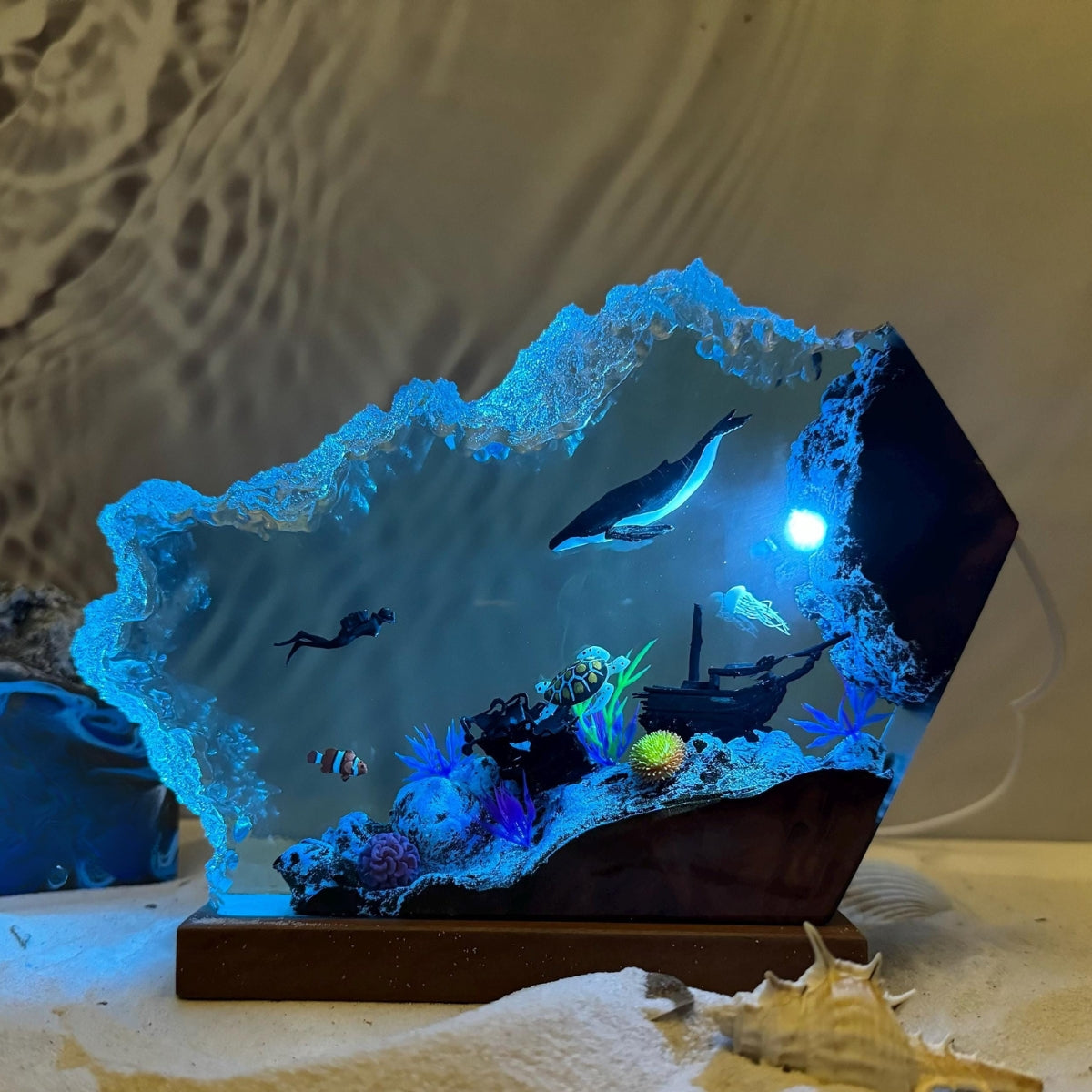 Humpback Whale And Turtle Night Lamp