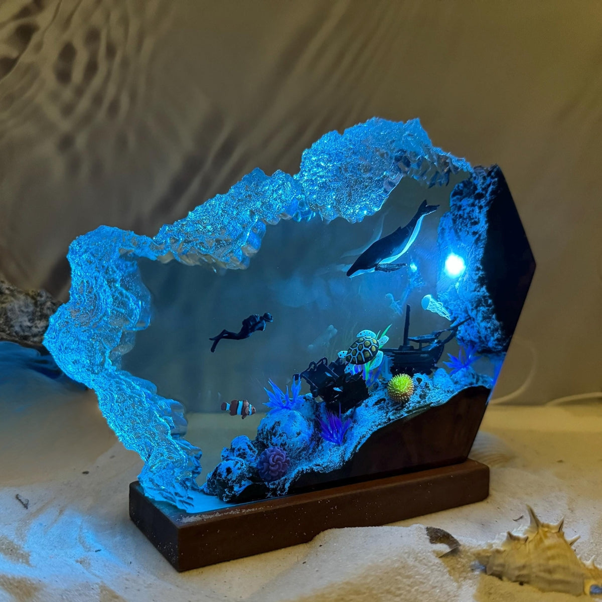 Humpback Whale And Turtle Night Lamp
