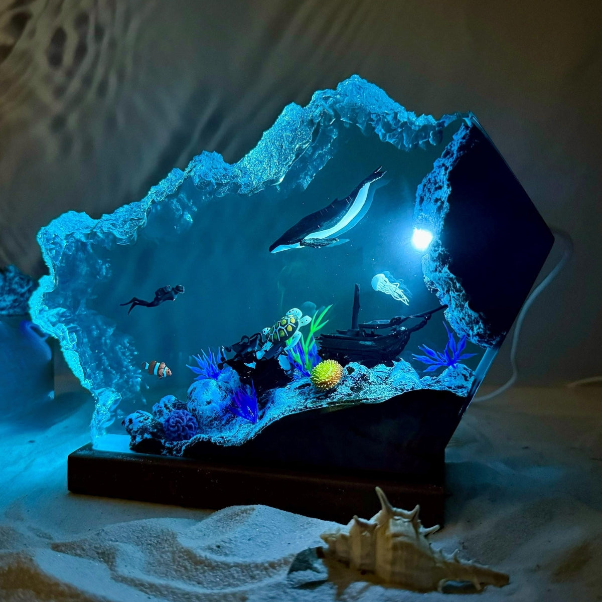 Humpback Whale And Turtle Night Lamp