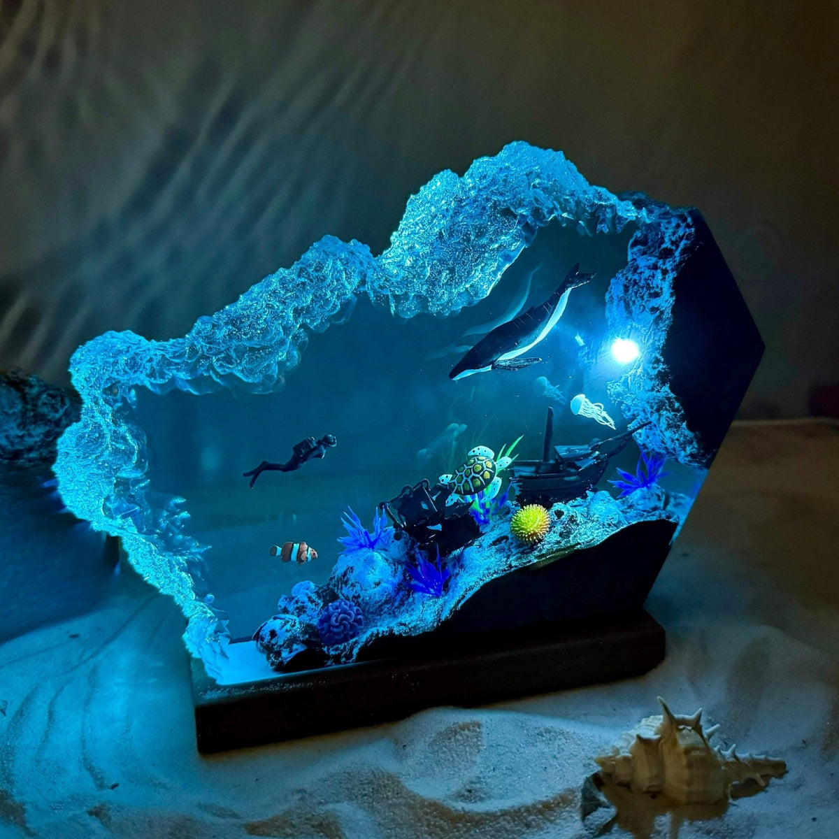 Humpback Whale And Turtle Night Lamp