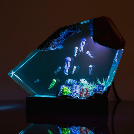 Jellyfish and Coral Epoxy Lamp