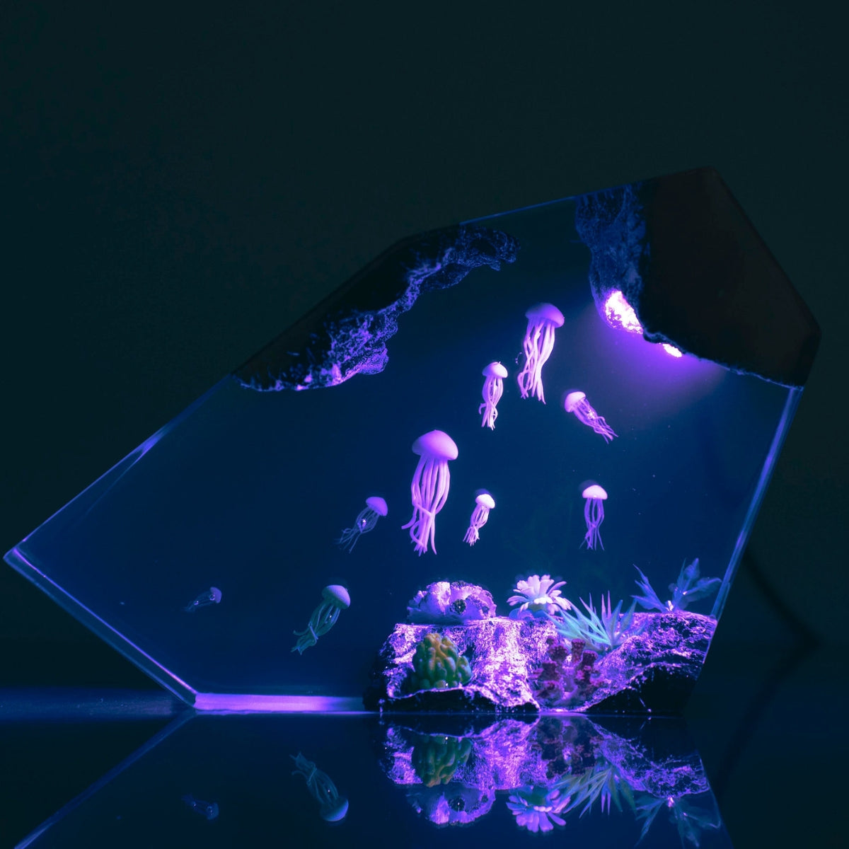 Jellyfish and Coral Epoxy Lamp