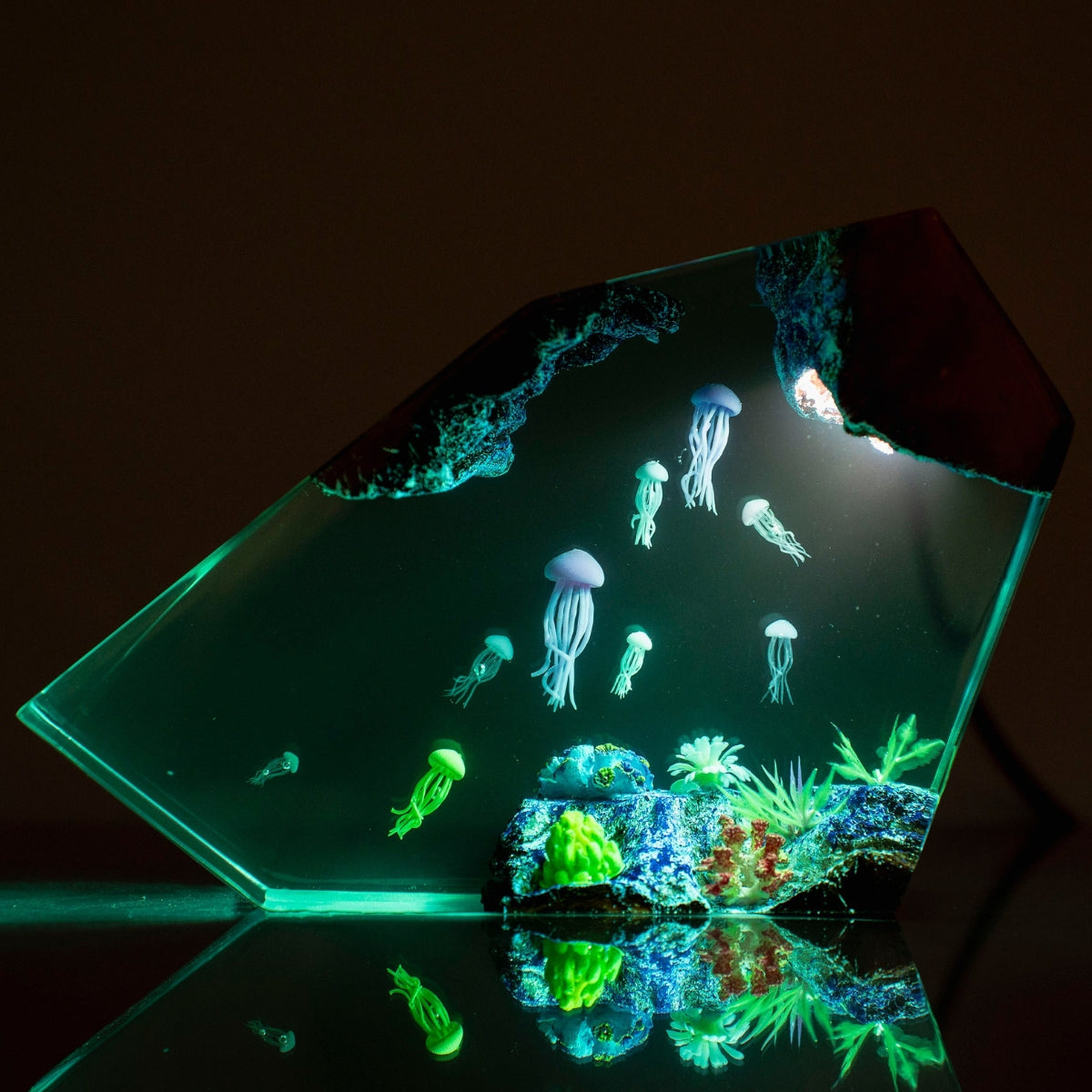 Jellyfish and Coral Epoxy Lamp