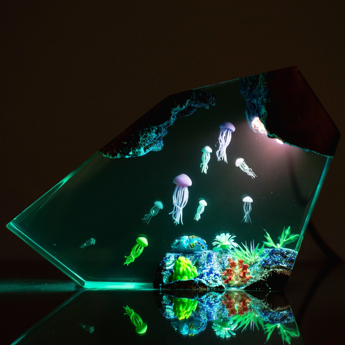 Jellyfish and Coral Epoxy Lamp