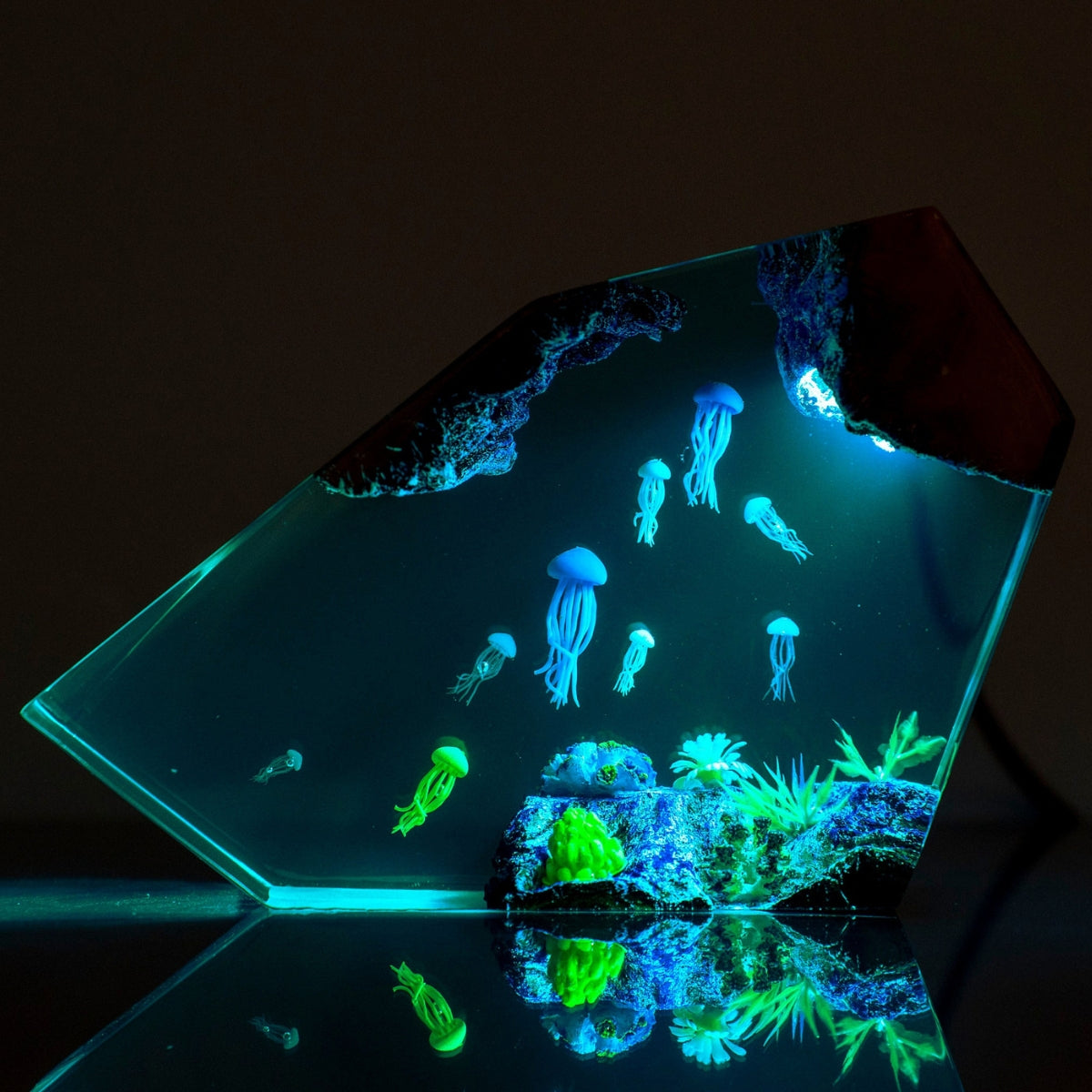 Jellyfish and Coral Epoxy Lamp