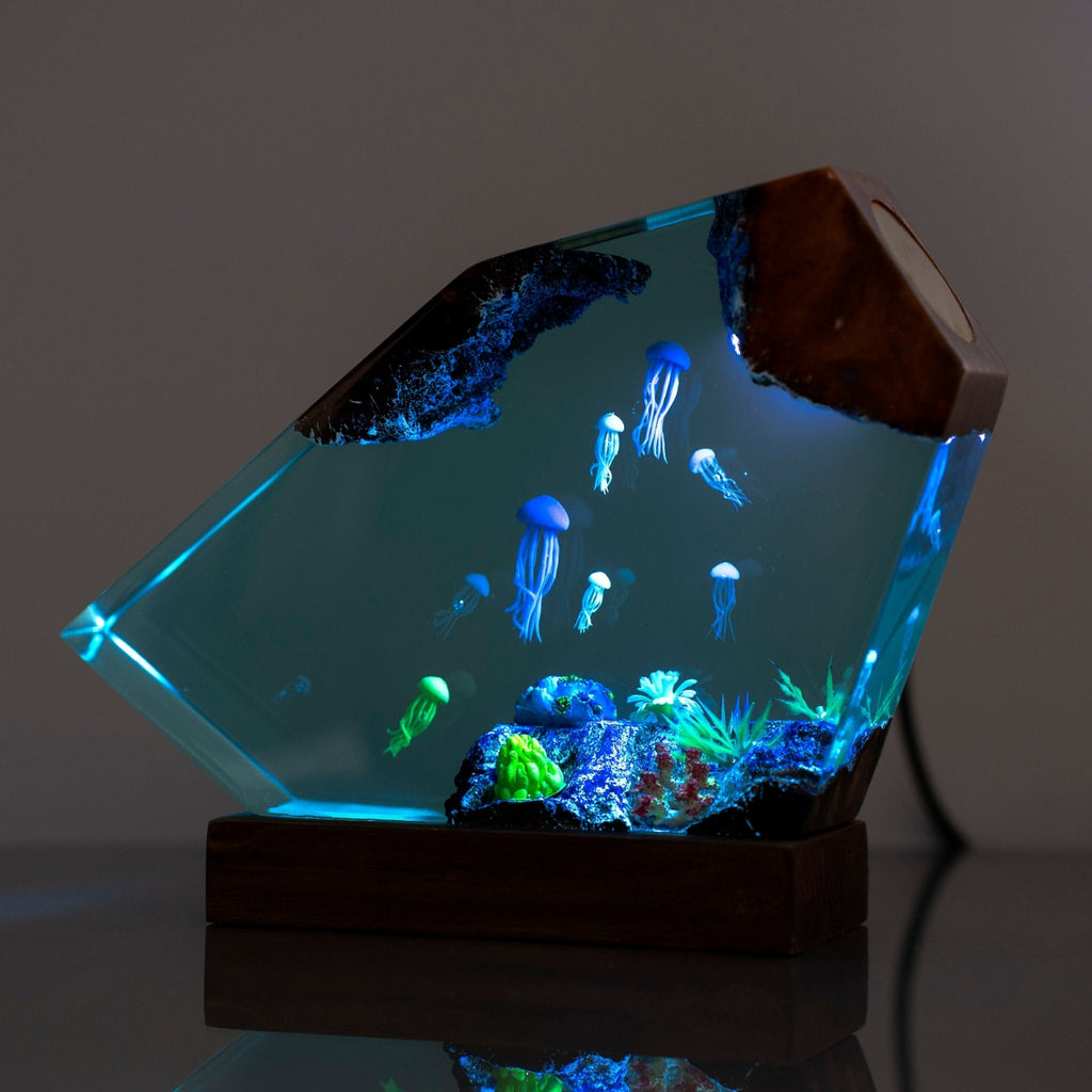 Jellyfish and Coral Epoxy Lamp