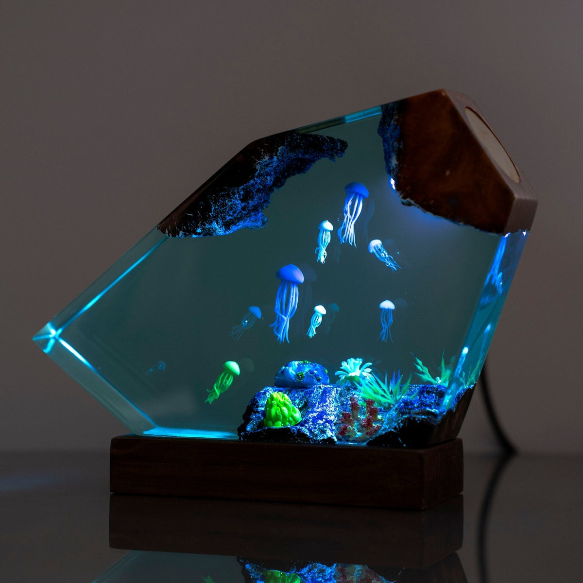 Jellyfish and Coral Epoxy Lamp