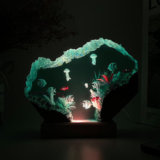 Jellyfish and Coral Ocean Night Light