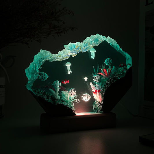 Jellyfish and Coral Ocean Night Light