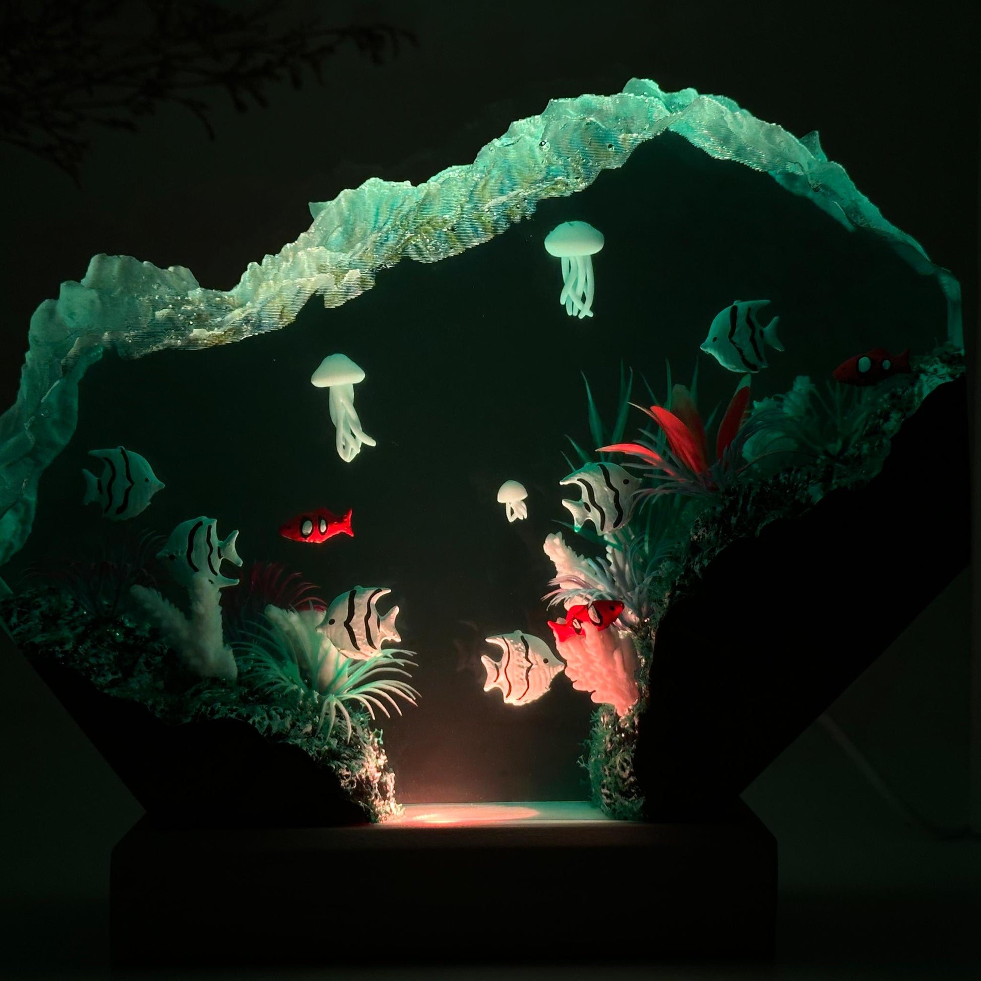 Jellyfish and Coral Ocean Night Light