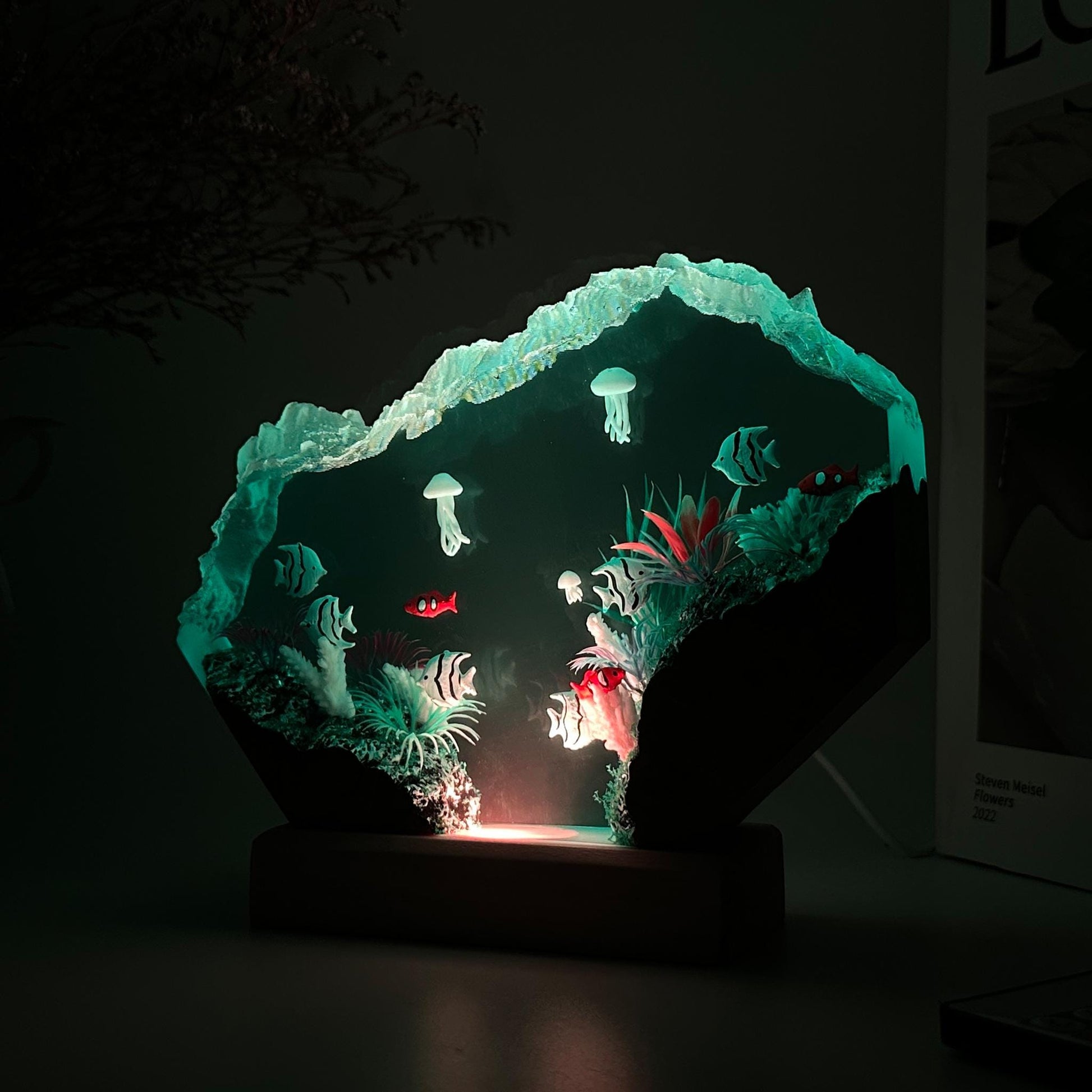 Jellyfish and Coral Ocean Night Light