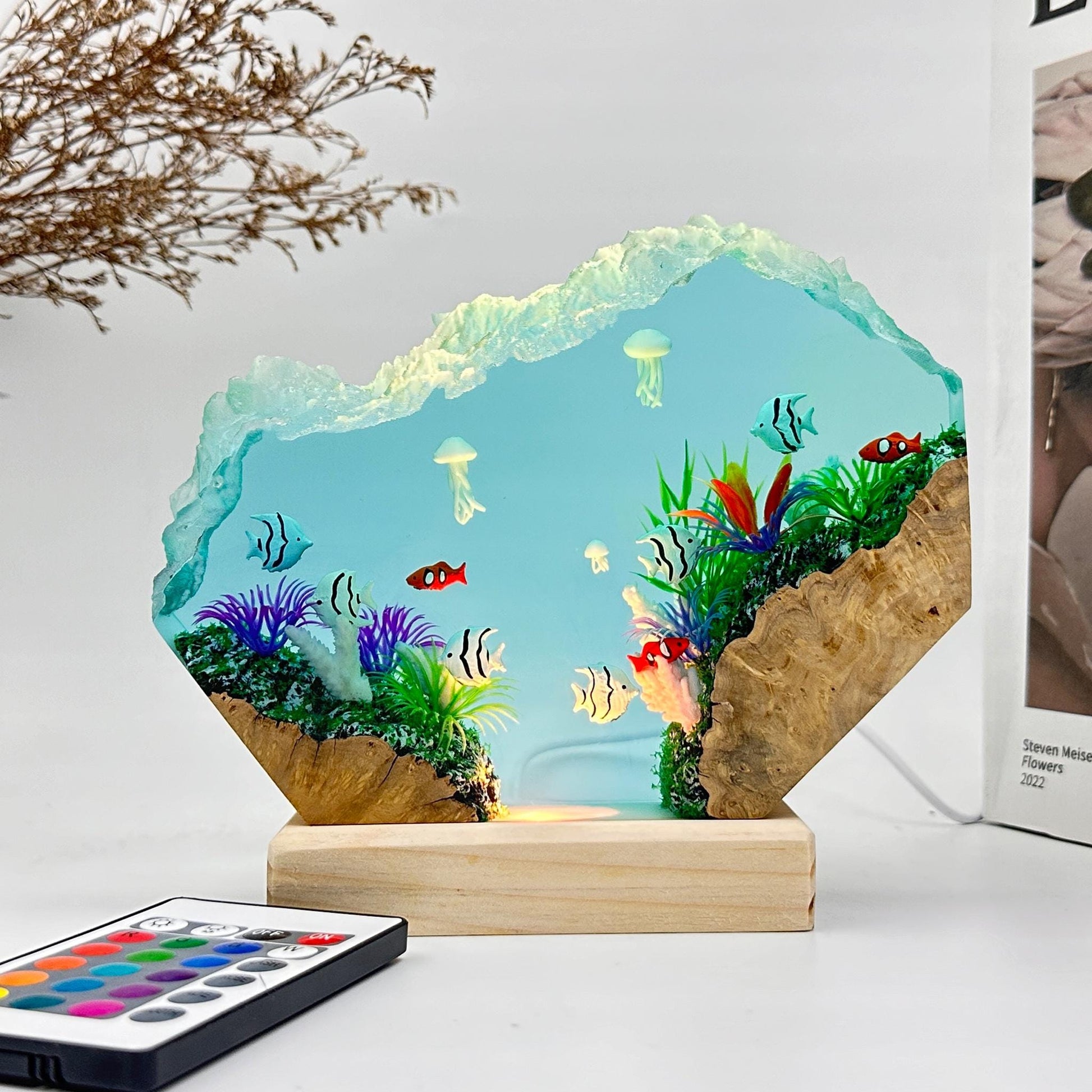 Jellyfish and Coral Ocean Night Light