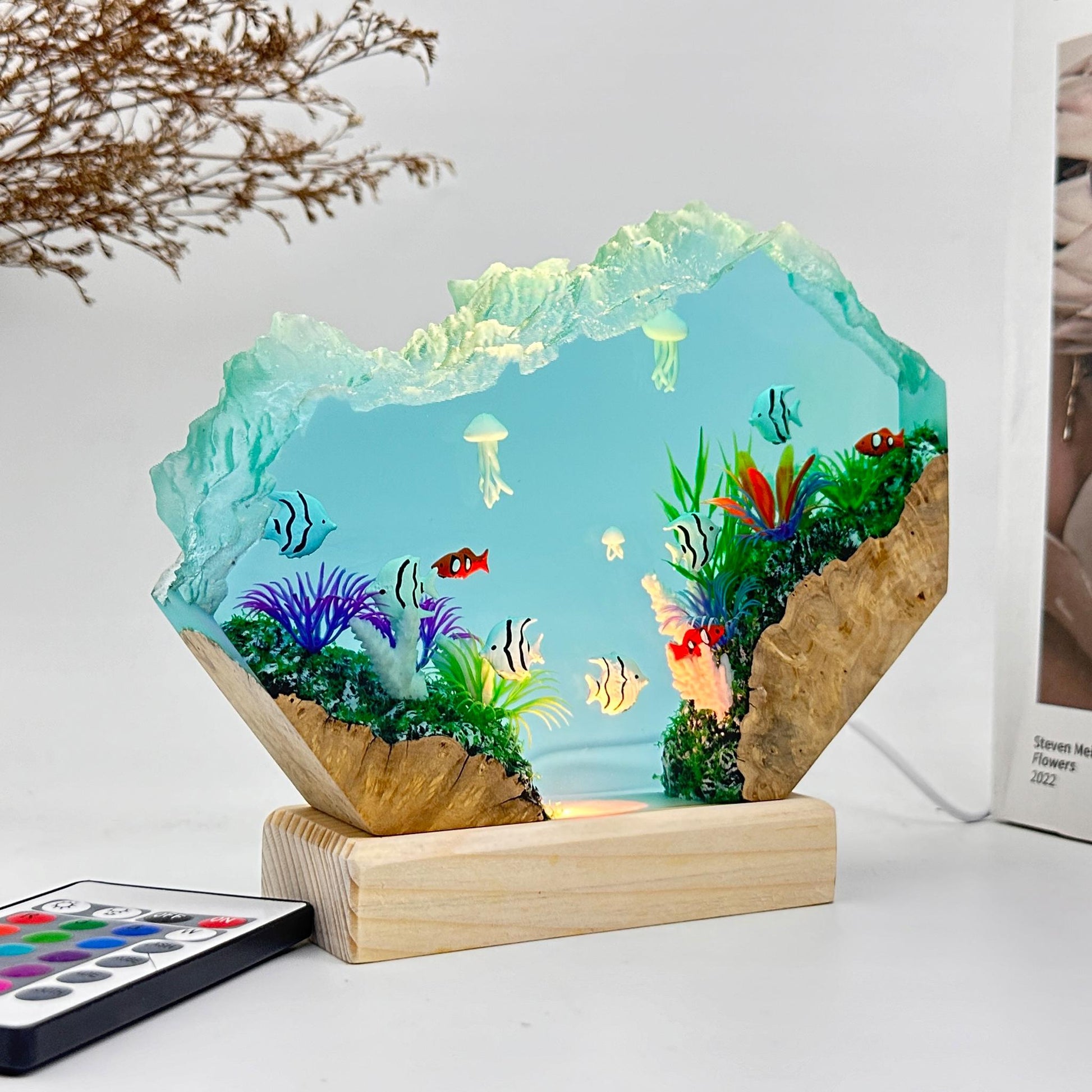 Jellyfish and Coral Ocean Night Light