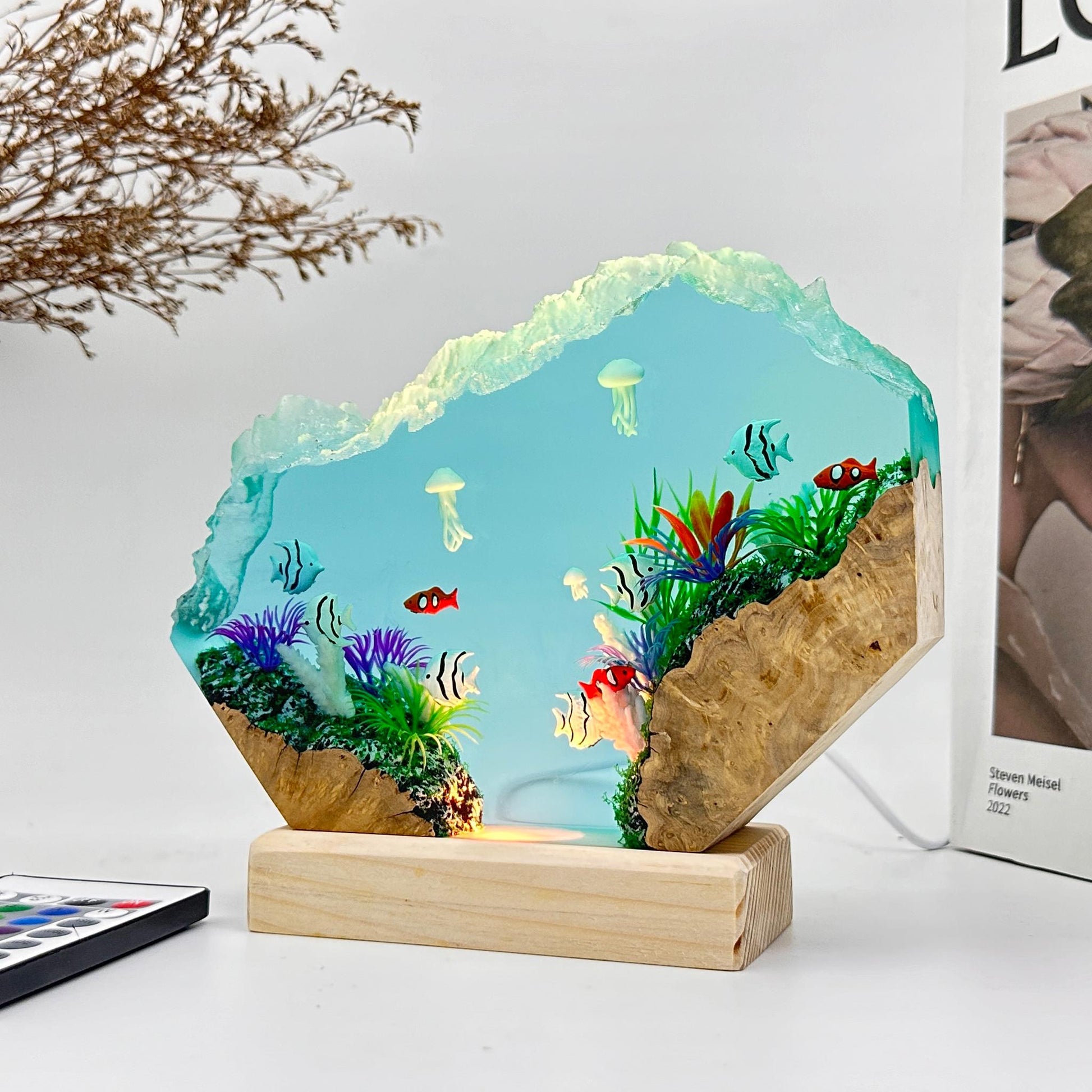 Jellyfish and Coral Ocean Night Light