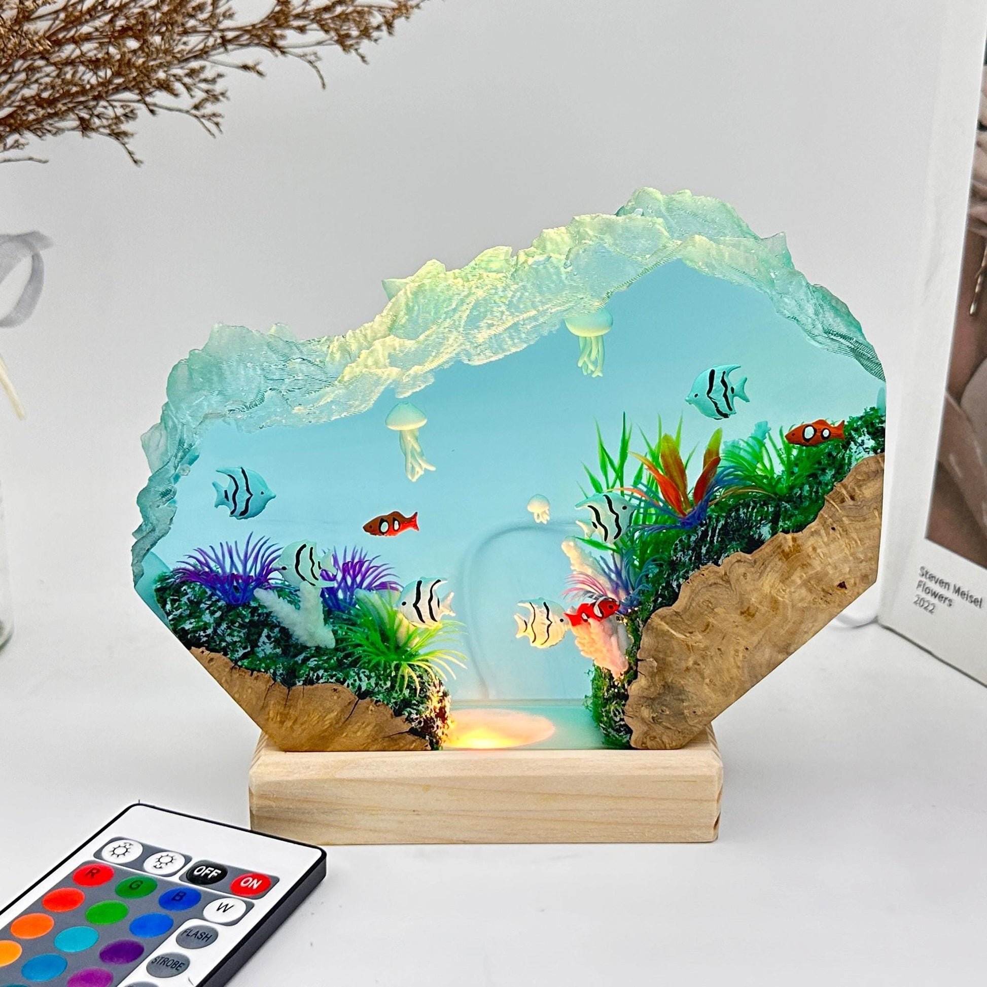 Jellyfish and Coral Ocean Night Light