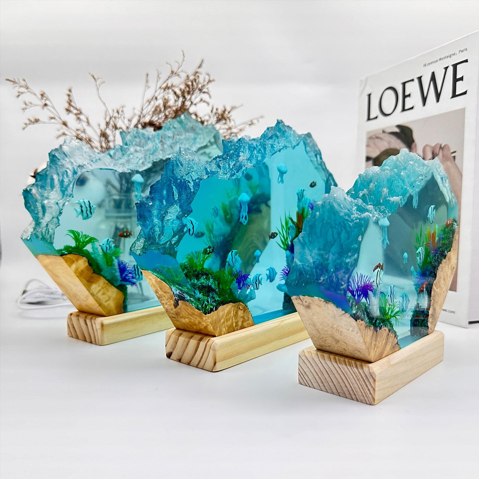 Jellyfish and Coral Ocean Night Light