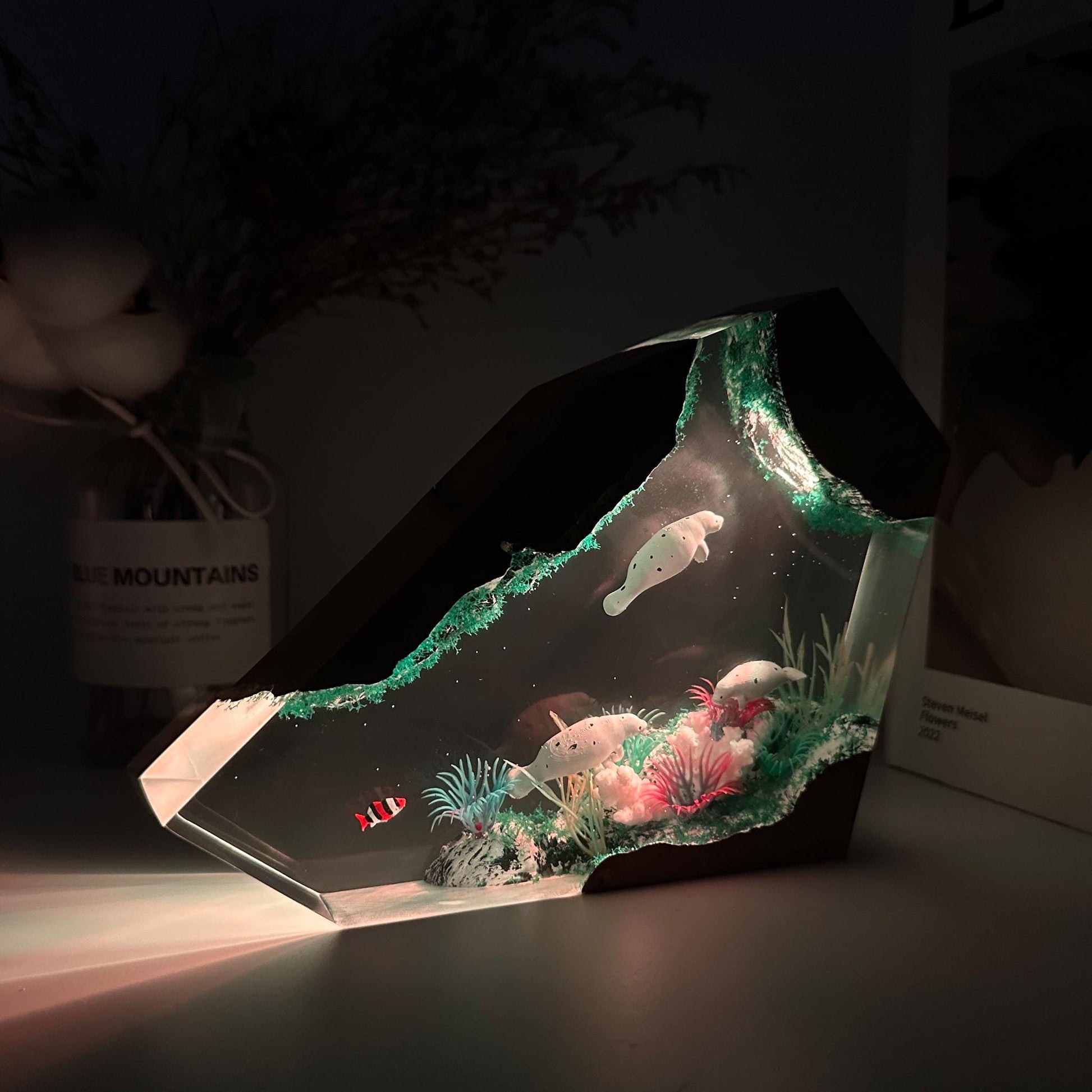Manatee Ocean Epoxy Resin Lamp