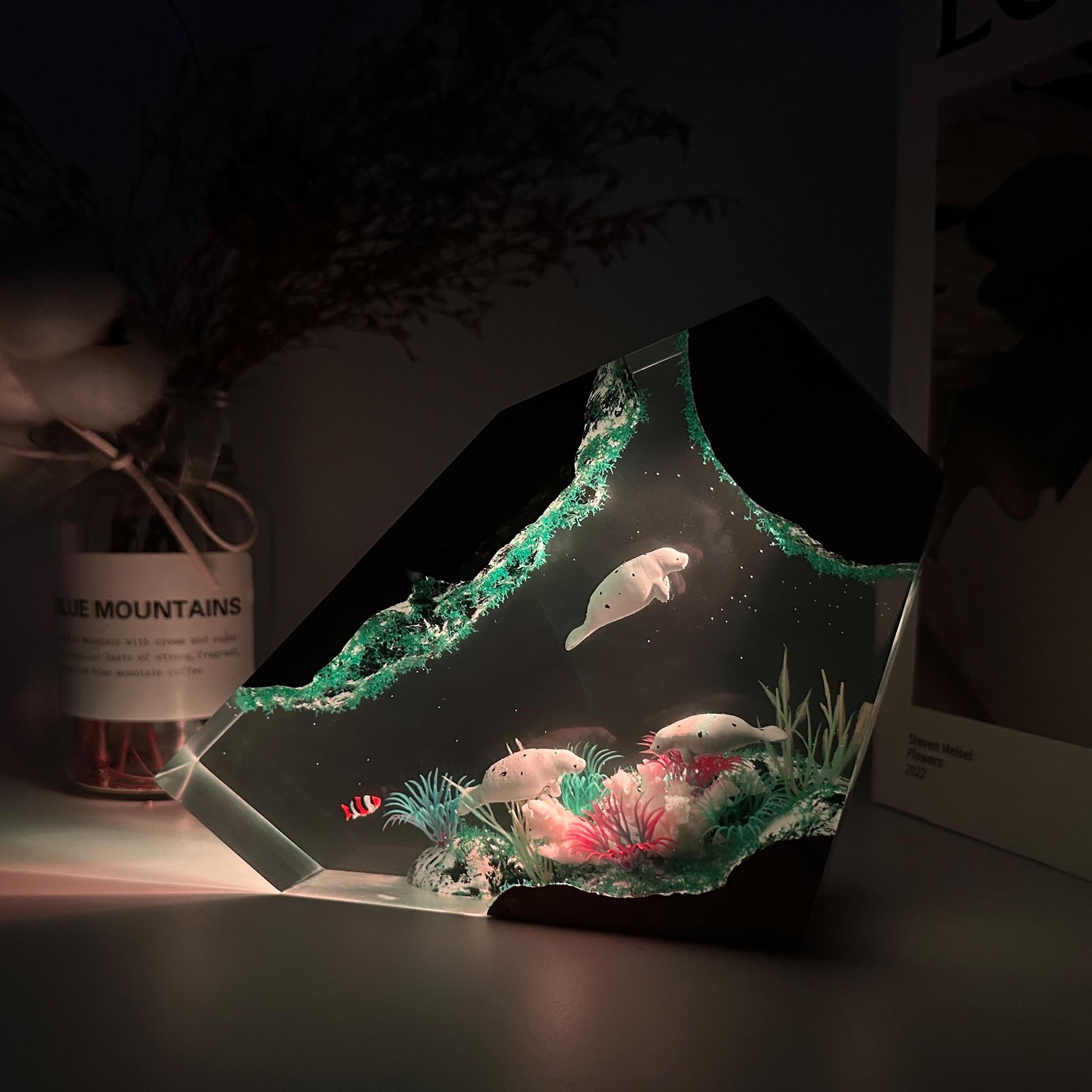 Manatee Ocean Epoxy Resin Lamp