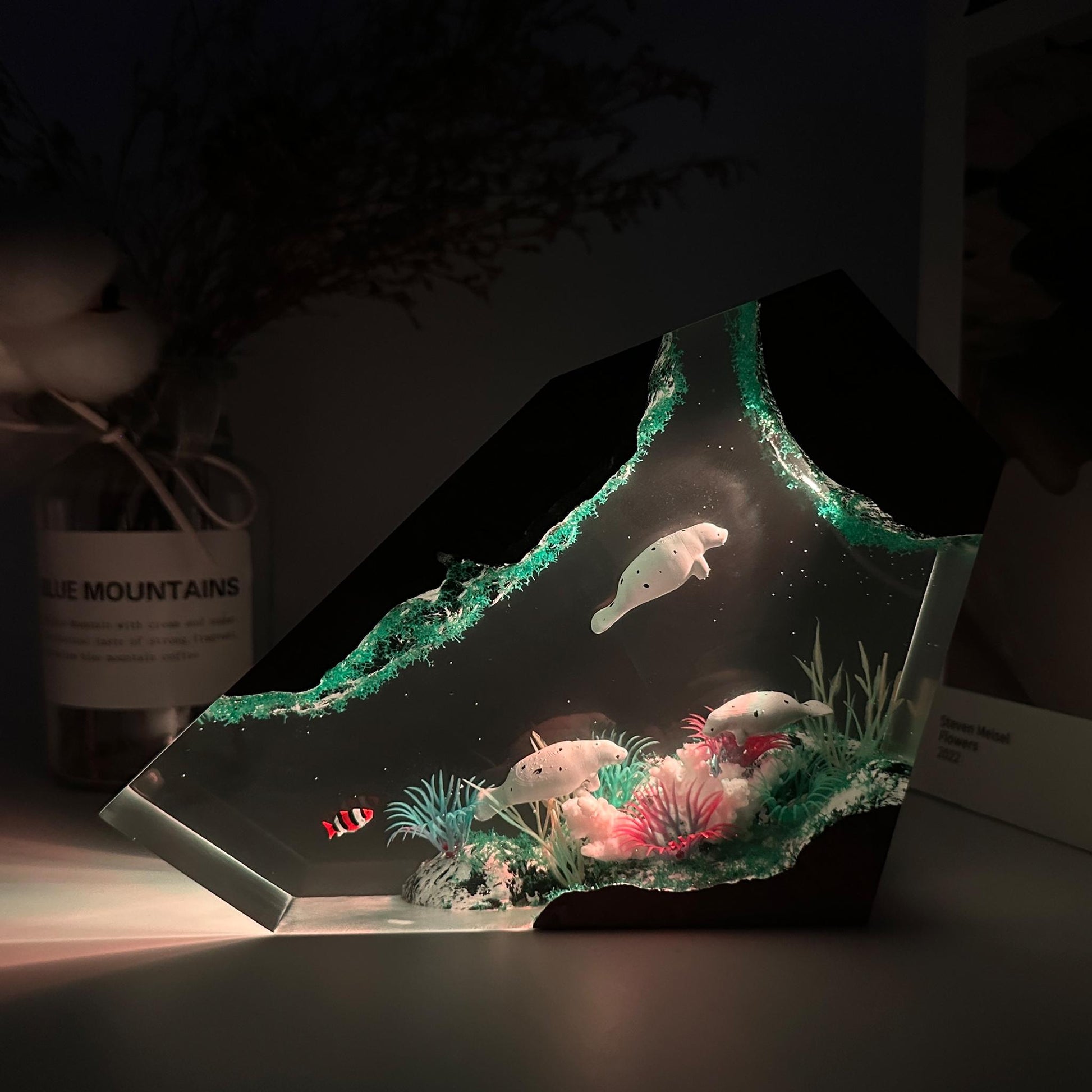 Manatee Ocean Epoxy Resin Lamp