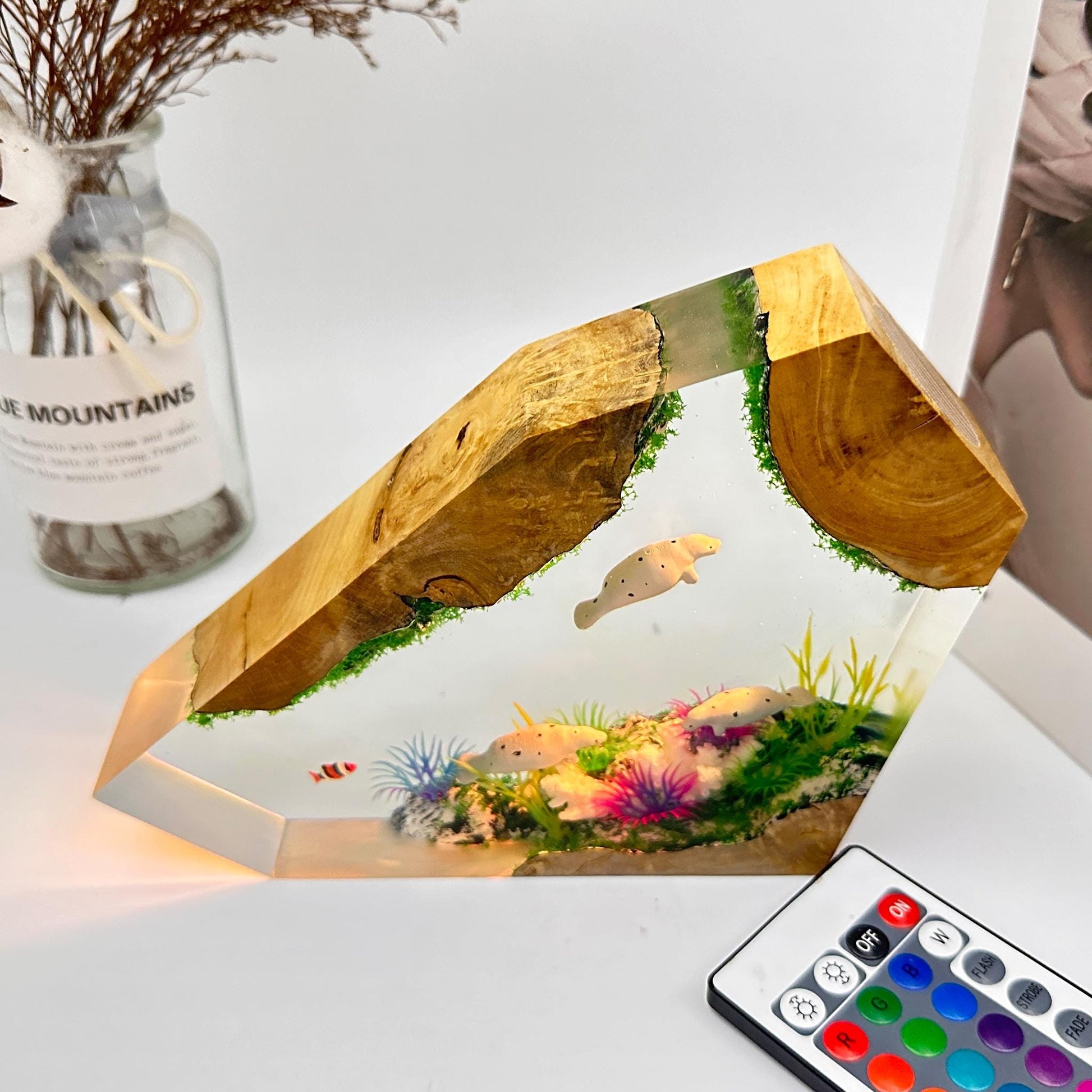 Manatee Ocean Epoxy Resin Lamp