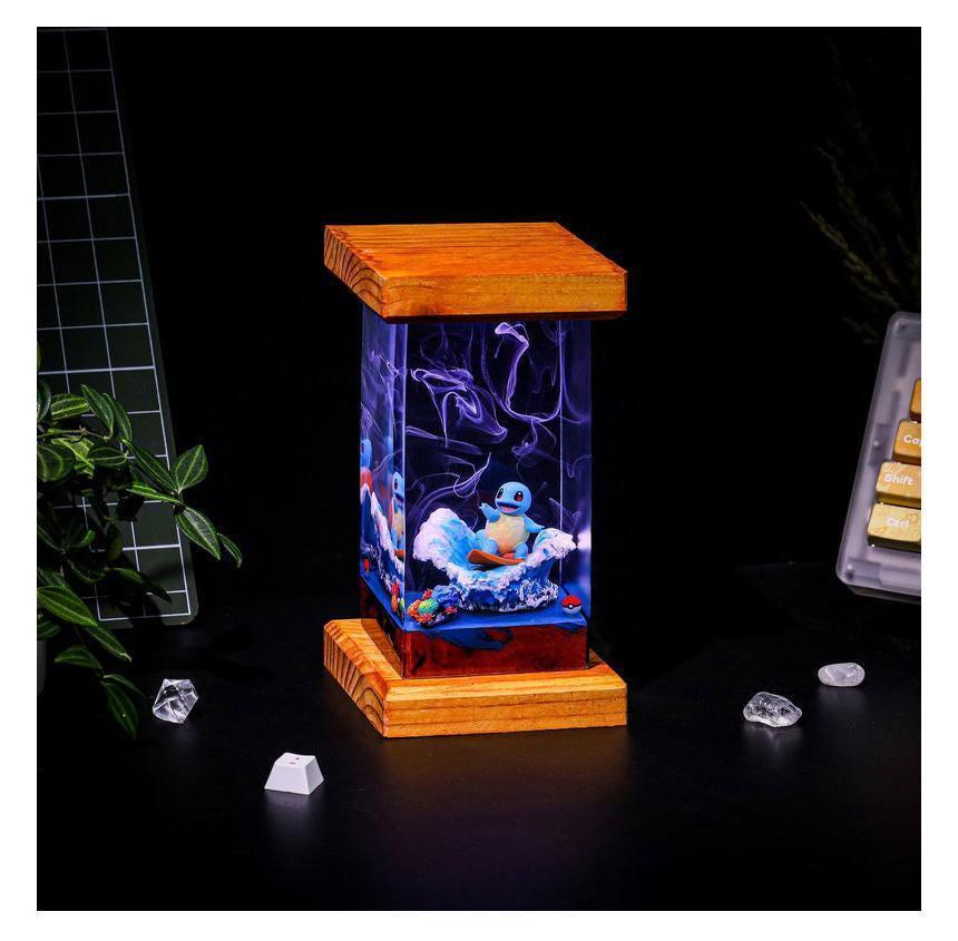 Ocean Wave LED Night Light with Wooden Base