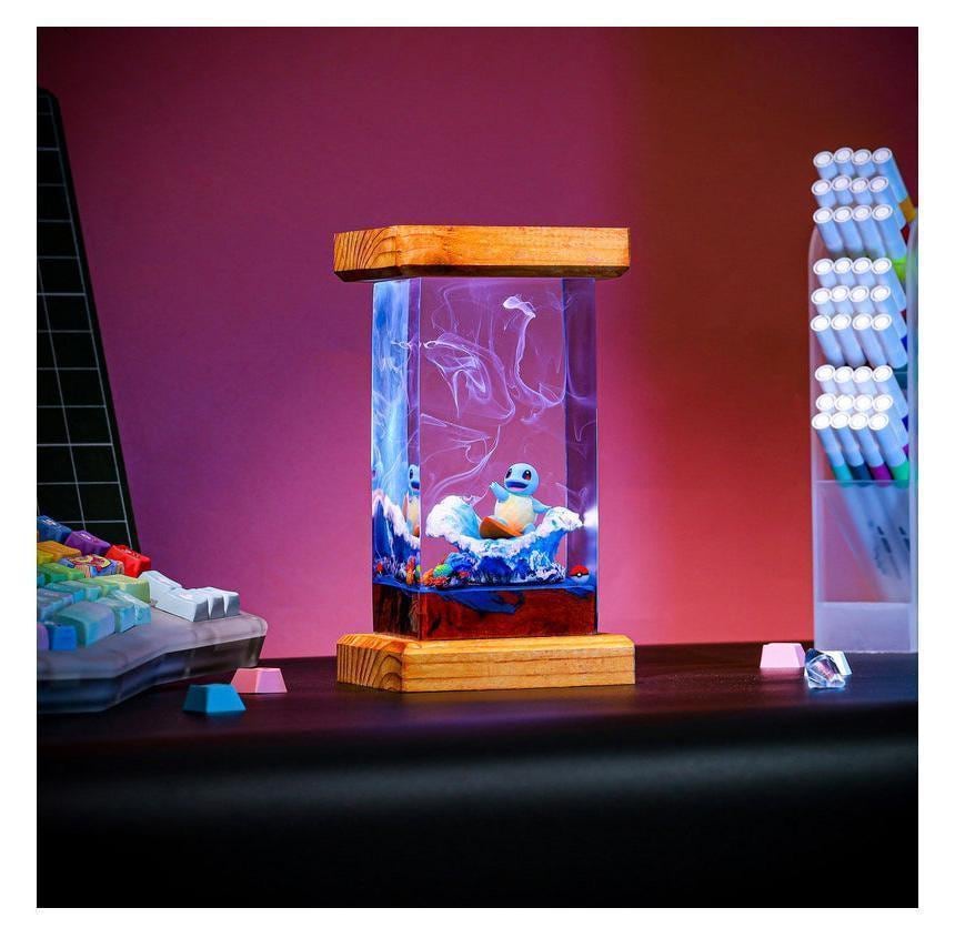 Ocean Wave LED Night Light with Wooden Base