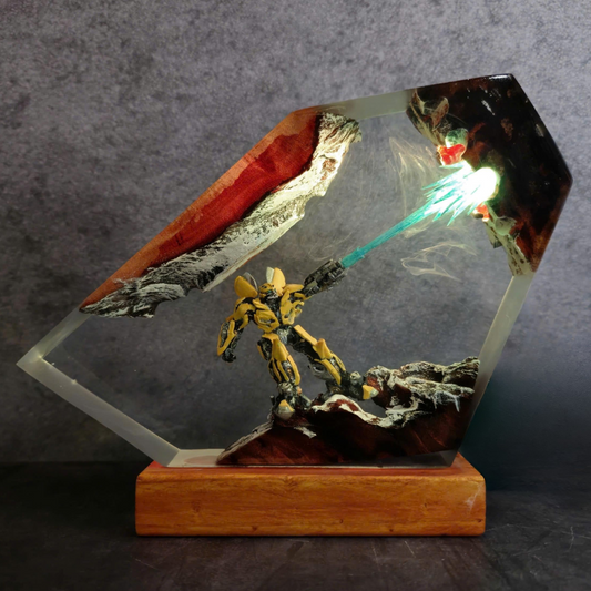 Optimus Prime and Bumblebee Transformers Resin Night Light