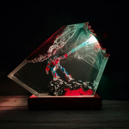 Optimus Prime and Bumblebee Transformers Resin Night Light
